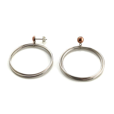 Large Double Wire Hoop Earrings - Claudine Moncion
