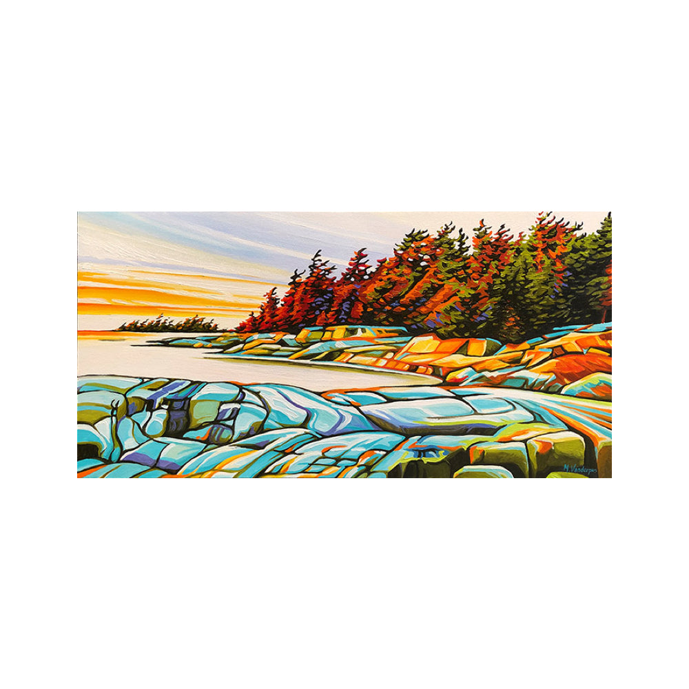 Sunset Georgian Bay Shoreline - Margarethe VanderPas-Painting-Eclipse Art Gallery