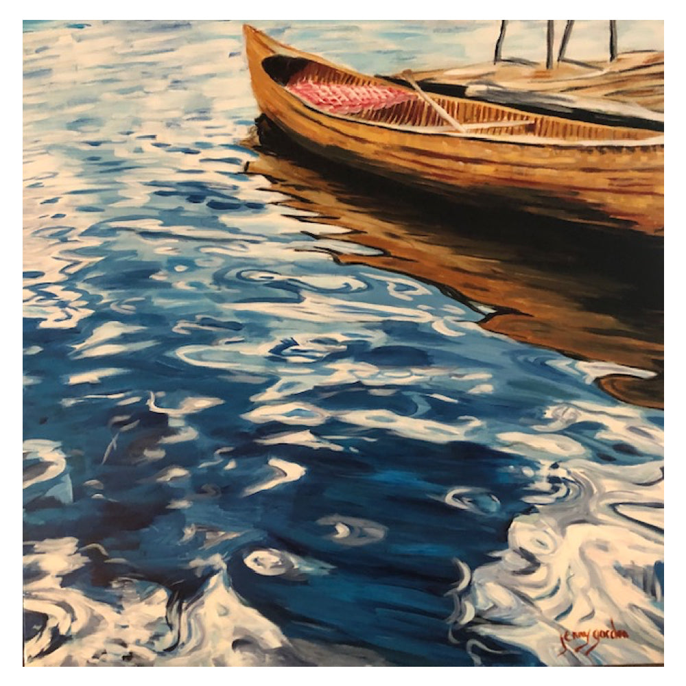Portrait of the Old Cedar Strip Canoe - Jenny Gordon-Painting-Eclipse Art Gallery